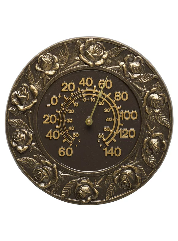 Whitehall Products Rose 12-in. Indoor/Outdoor Wall Thermometer