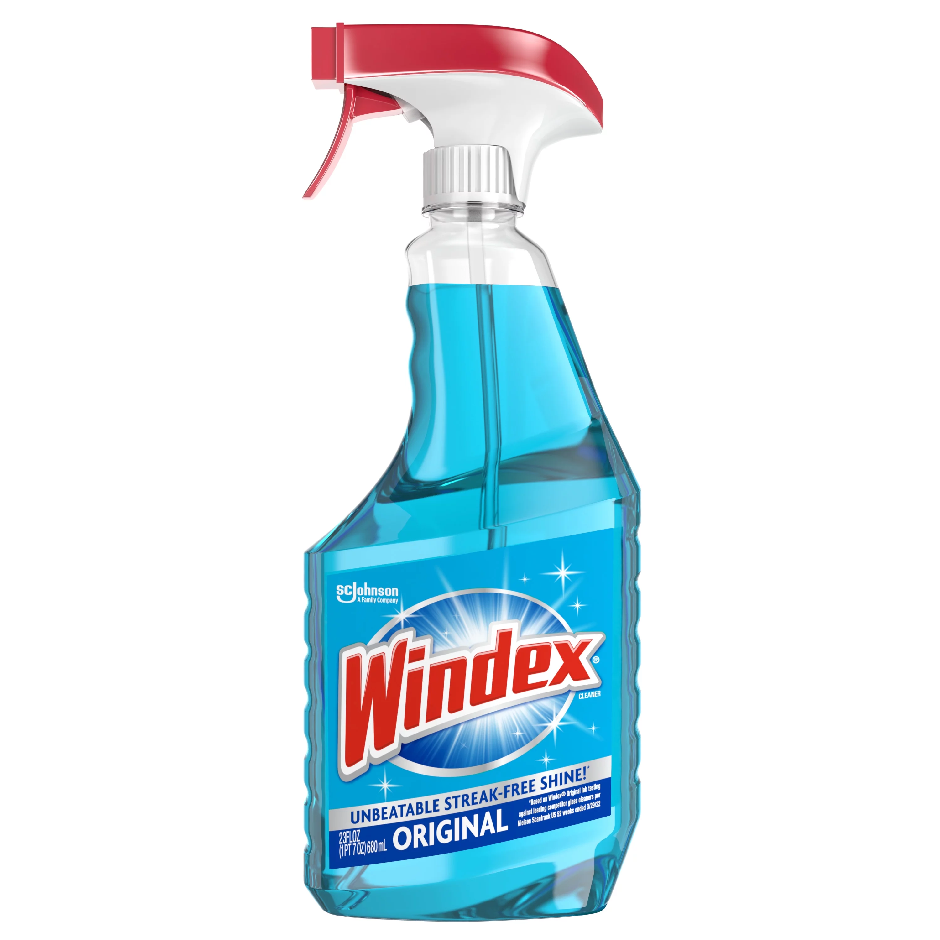 Windex® Glass Window Cleaner, Original Blue, Spray Bottle, 23 fl oz