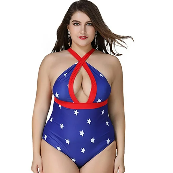 Womens USA Flag Bikini July 4th Patriotic American Flag Swimsuit for Women