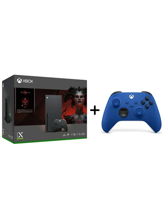Xbox Series X Diablo 4 Bundle + Microsoft Xbox Wireless Controller Shock Blue - Microsoft Xbox Series X