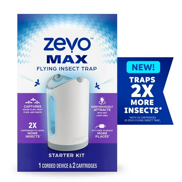 Zevo Max Flying Insect Trap, Fly Trap with 2 Refills