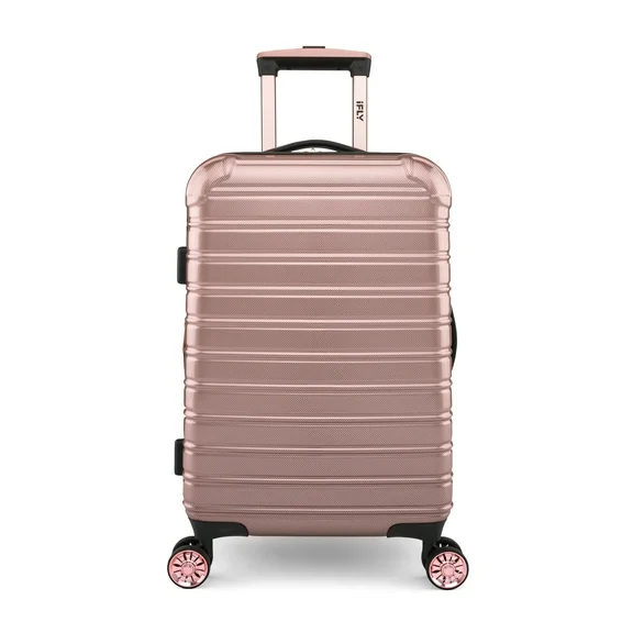 iFLY Hardside Fibertech Luggage 20" Carry-on Luggage, Rose Gold