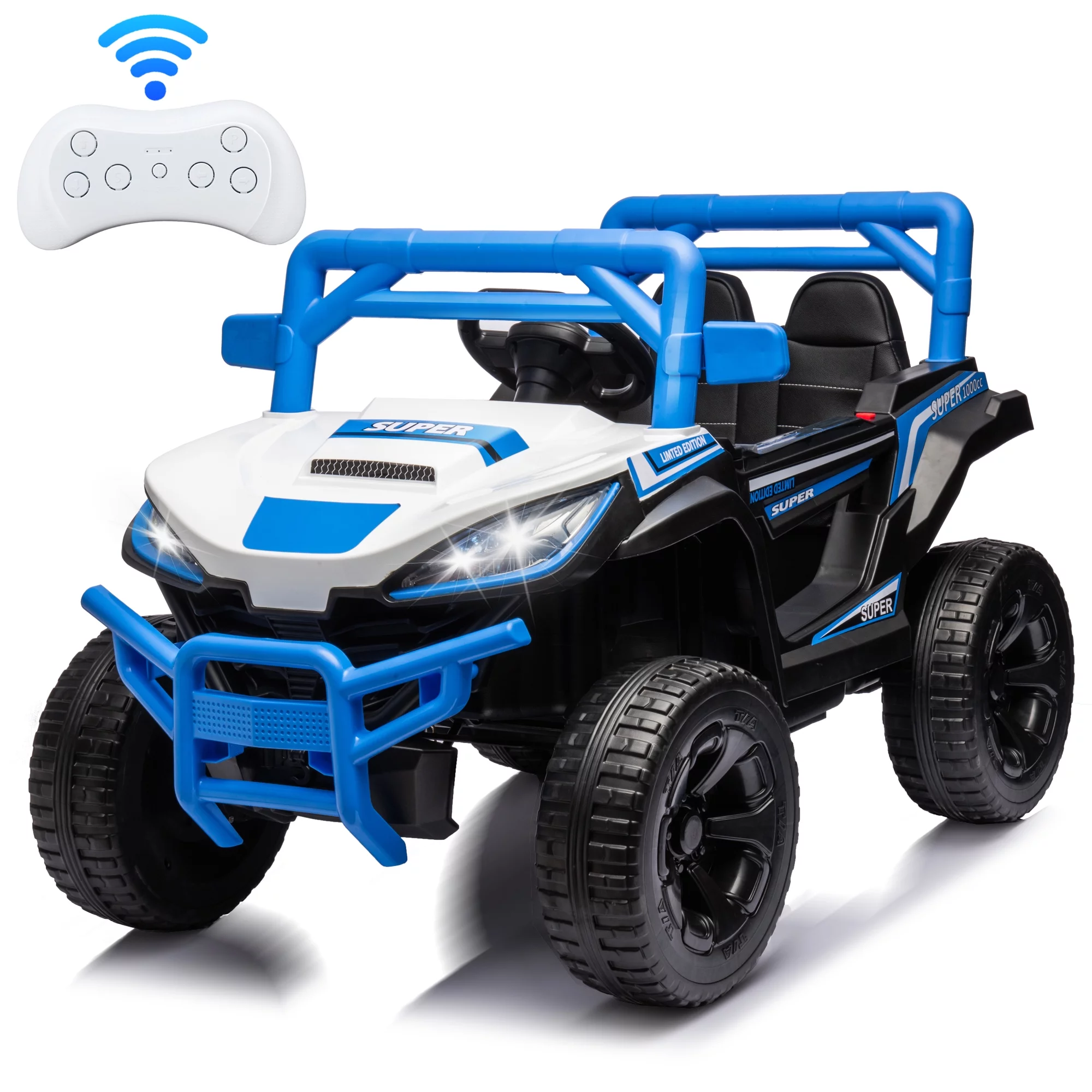iYofe 12V Ride on UTV Car, Powerful Ride on Toy with Remote Control, 4 Wheels Suspension, Safety Belt, MP3 Player, Electric Vehicle for Boy & Gril