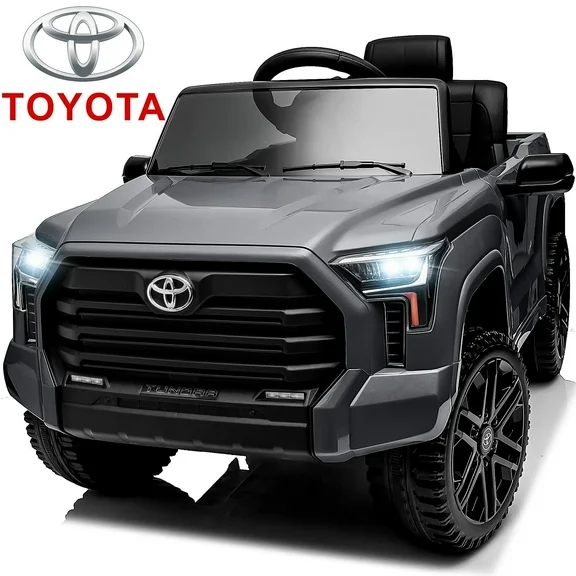 iYofe Gray 12V Toyota Tundra Powered Ride On Cars with Remote Control, Ride On Toys for Kids Boys Girls, 4 Wheels Ride on Trucks with Bluetooth, Music, USB, Electric Cars for Kids 3-6 Years Old Gifts