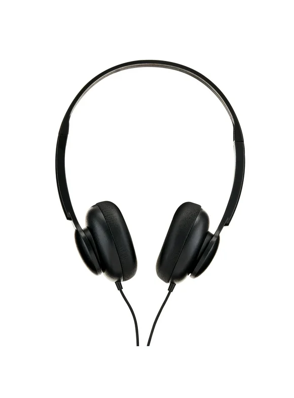 onn. Wired on-Ear Headphones - Black, New