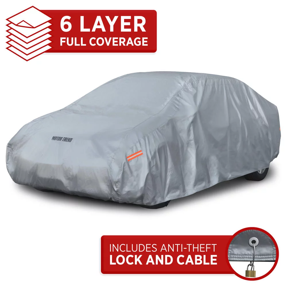 Motor Trend Car Cover 7 Series Defender Pro - All Weather Protection - Water, Snow, Win & UV Proof - Ultra Heavy 6 Layers (up to 157")
