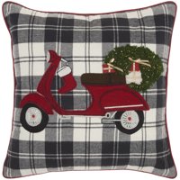 Nourison Holiday Pillows "Xmas Moped Tree" Multicolor Decorative Throw Pillow , 18"X18"